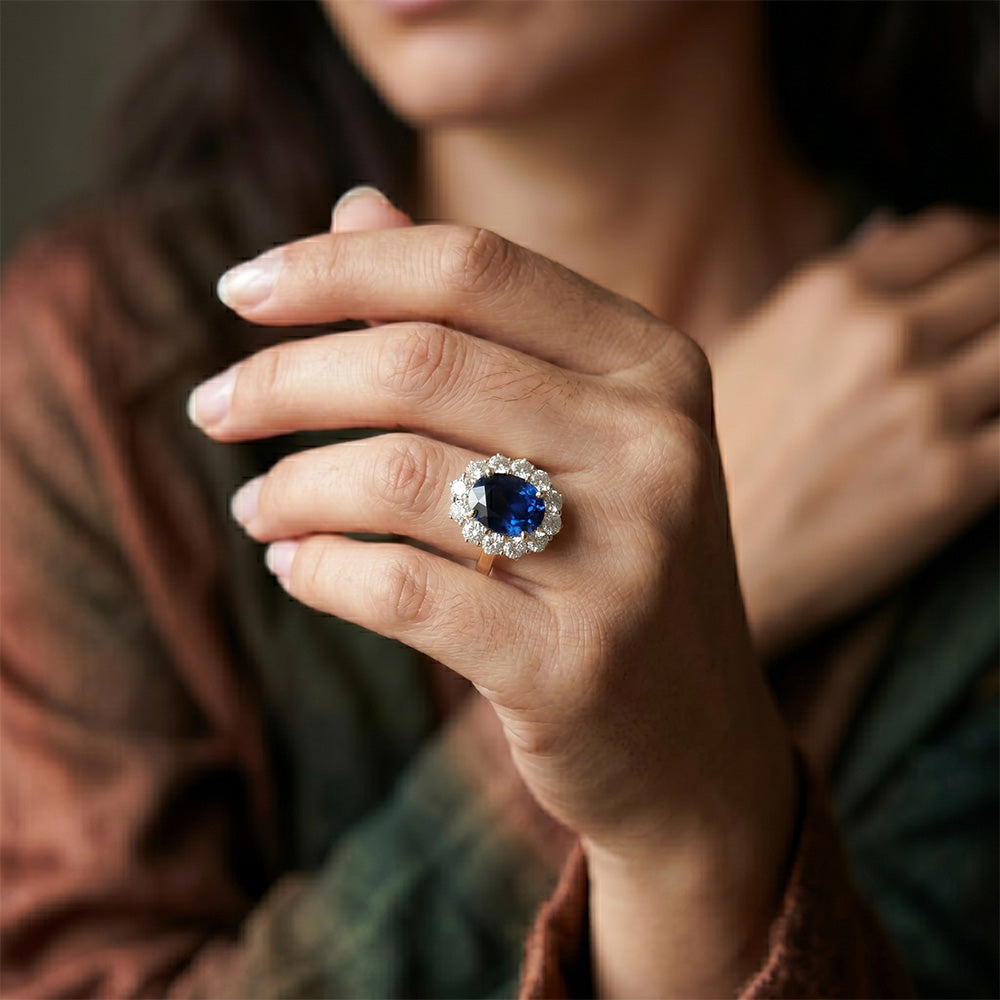 Natural Sapphire Ring 7.50ct - Yellow Gold 14K