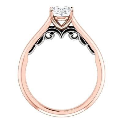 Natural Solitaire Engagement Ring 3.50 Carats Rose Gold Jewelry New2