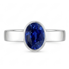 Natural Solitaire Gemstone Ring Ceylon Sapphire Bezel Set 2.50 Carats