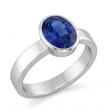 Natural Solitaire Gemstone Ring Ceylon Sapphire Bezel Set 2.50 Carats