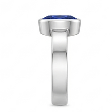 Natural Solitaire Gemstone Ring Ceylon Sapphire Bezel Set 2.50 Carats
