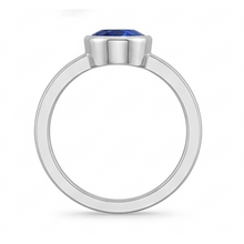 Natural Solitaire Gemstone Ring Ceylon Sapphire Bezel Set 2.50 Carats