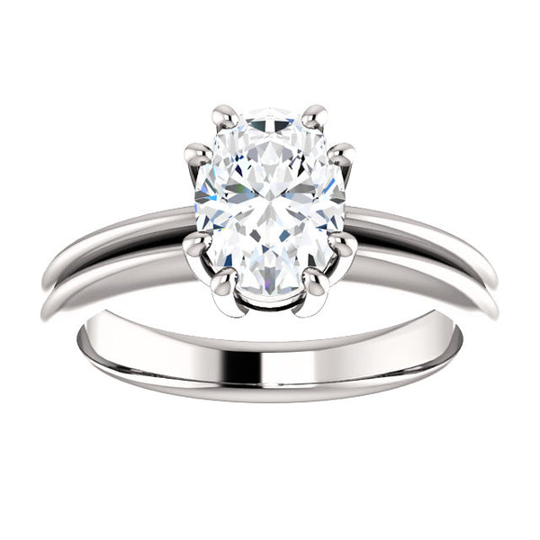 Natural Solitaire Ring Oval Cut 5 Carats Split Shank Prong Setting Jewelry New