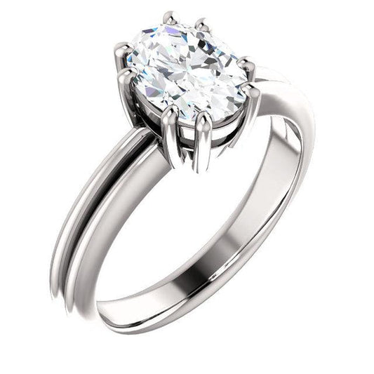 Natural Solitaire Ring Oval Cut 5 Carats Split Shank Prong Setting Jewelry New