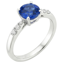 Natural Solitaire Round Blue Sapphire With Accents Jewellery 2.50 Carats