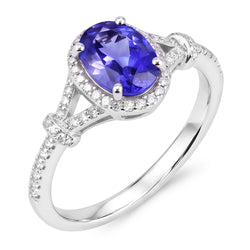 Natural Tanzanite Ring 3.60ct - White Gold 14K