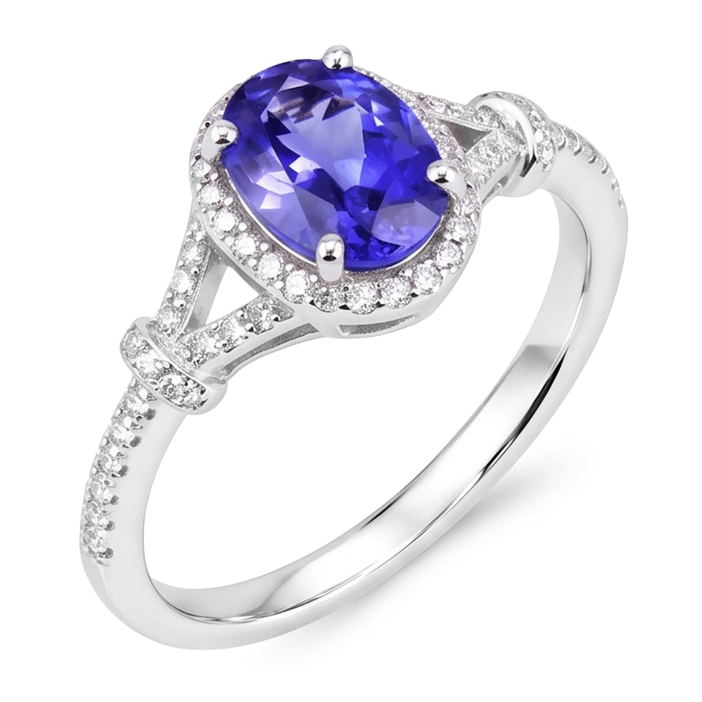 Natural Tanzanite Ring 3.60ct - White Gold 14K