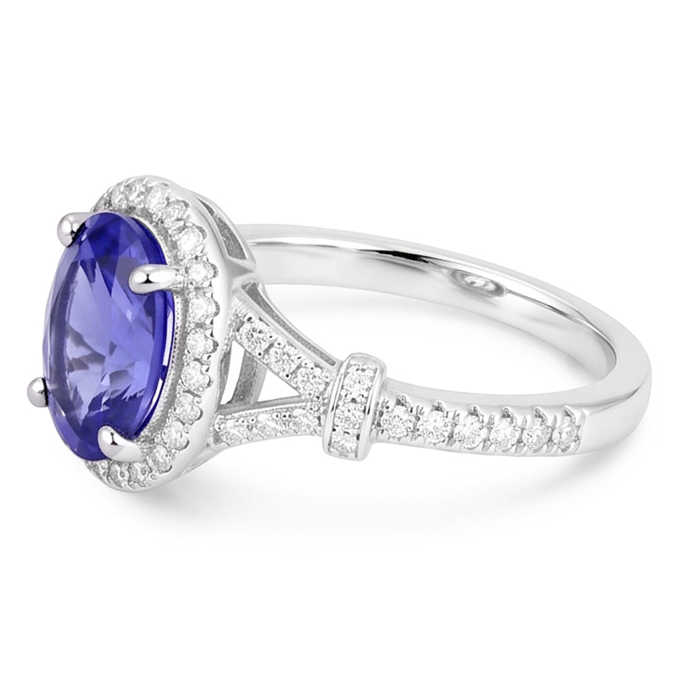 Natural Tanzanite Ring 3.60ct - White Gold 14K