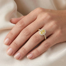 Natural Yellow Canary Diamond Ring 2 ct Oval Cut – 14K Yellow Gold