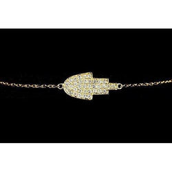 Natural Yellow Gold Bracelet 2 Carats Women Jewelry 14K Hamsa Jewelry