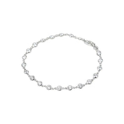 Natural 3 Ct Tennis Bracelet Round Diamond By The Yard White Gold 14K