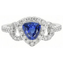 Natural Earth Mined Diamond Halo Trillion Srilanka Sapphire Ring 3 Carats Accented Jewellery