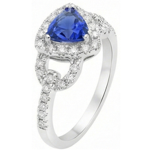Natural Earth Mined Diamond Halo Trillion Srilanka Sapphire Ring 3 Carats Accented Jewellery
