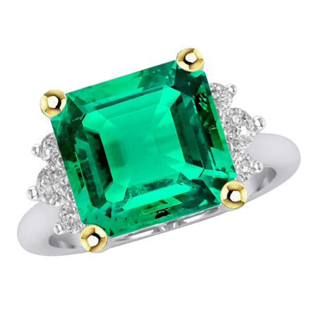 Exquisite Fine Emerald Colored Stone Ring 5 ct – main view