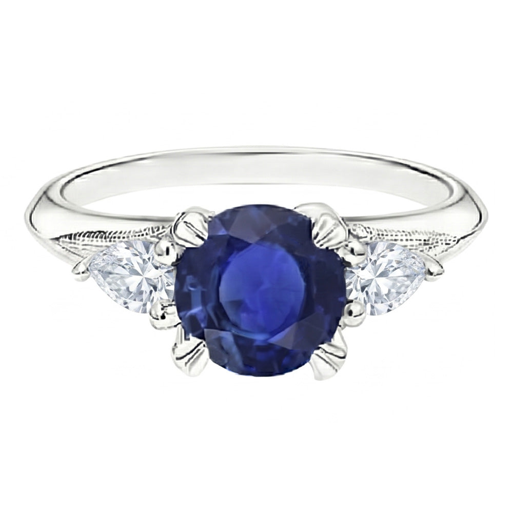 Natural Sapphire Ring 1.50ct - White Gold 14K