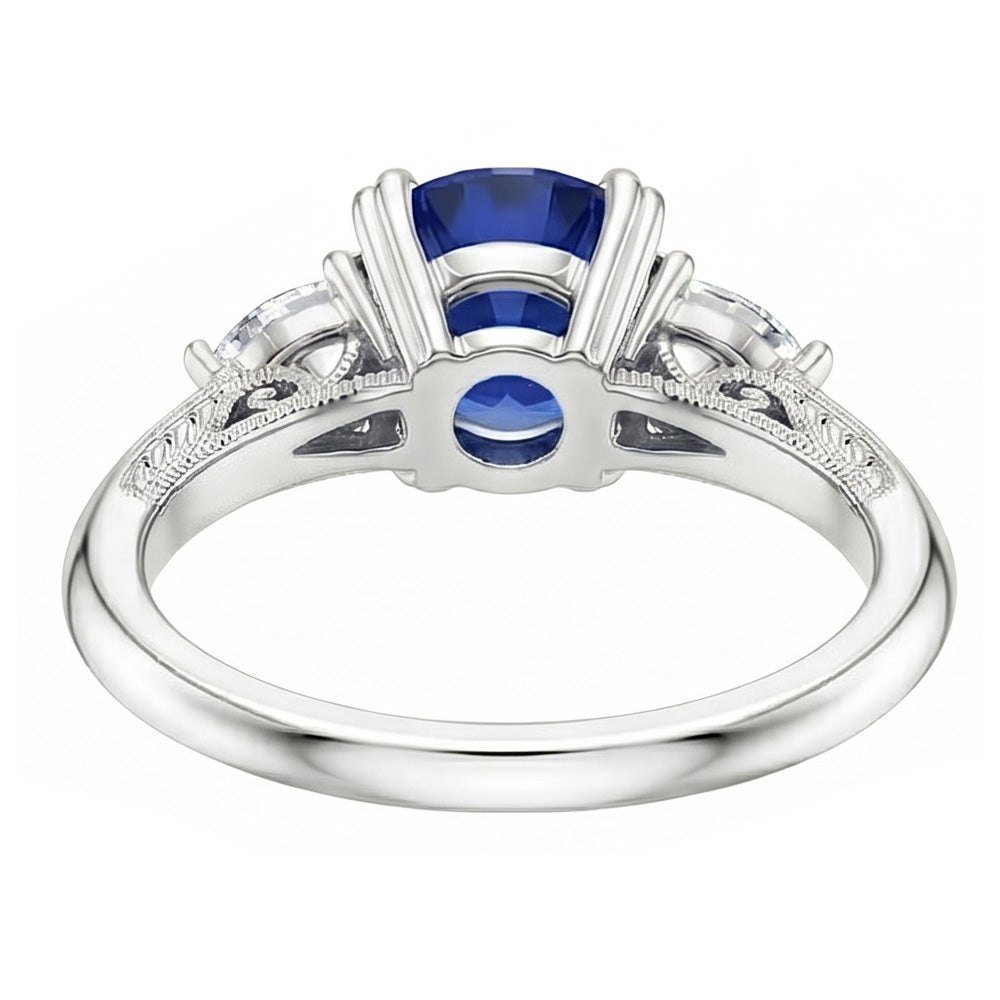 Natural Sapphire Ring 1.50ct - White Gold 14K