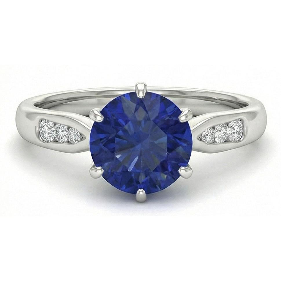 Natural Sapphire Ring 1.80ct - White Gold 14K
