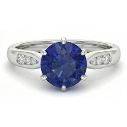 Natural Sapphire Ring 1.80ct - White Gold 14K