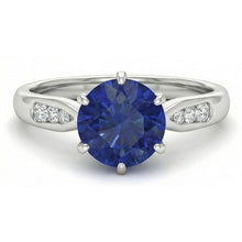 Natural Sapphire Ring 1.80ct - White Gold 14K