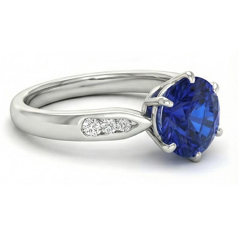Natural Sapphire Ring 1.80ct - White Gold 14K