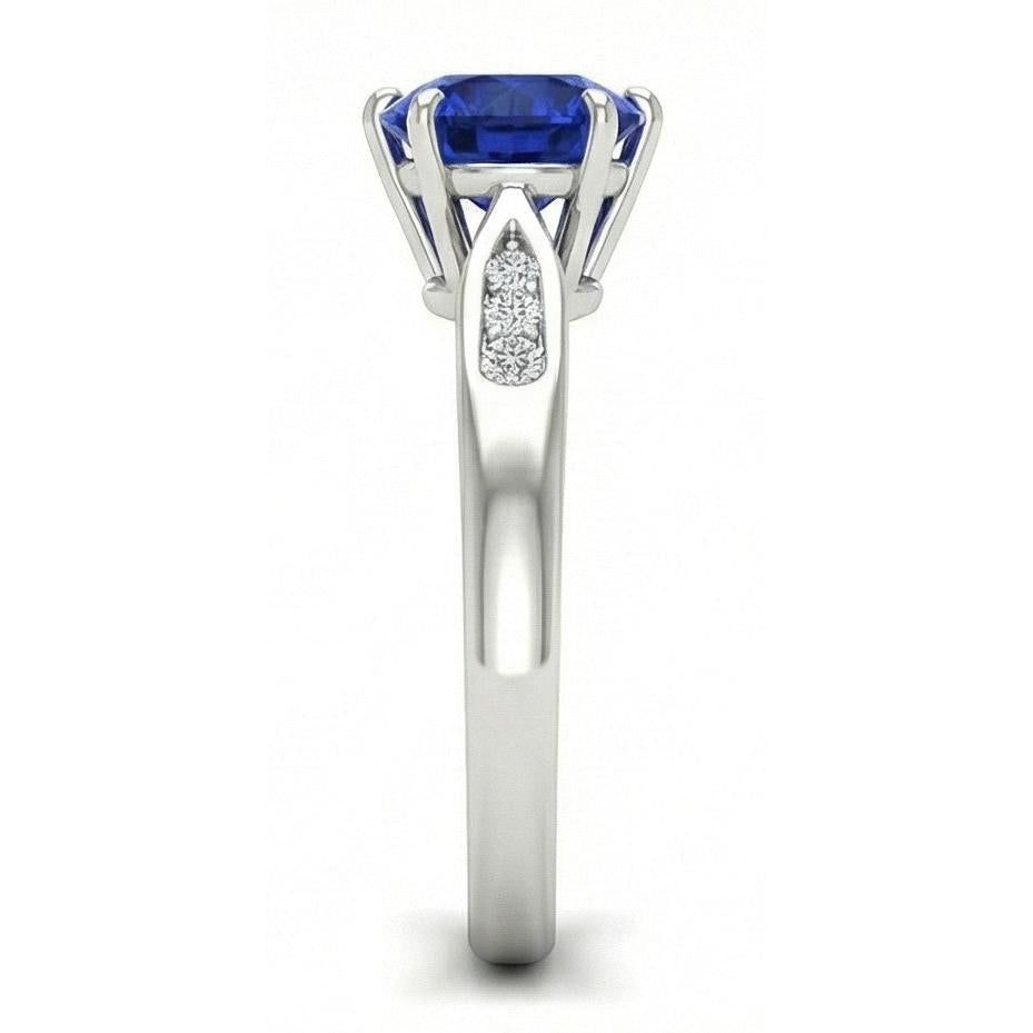 Natural Sapphire Ring 1.80ct - White Gold 14K