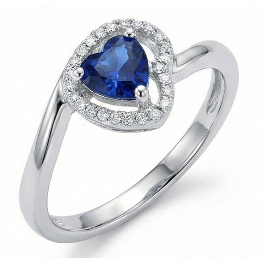 Natural Sapphire Ring 1.85ct - White Gold 14K