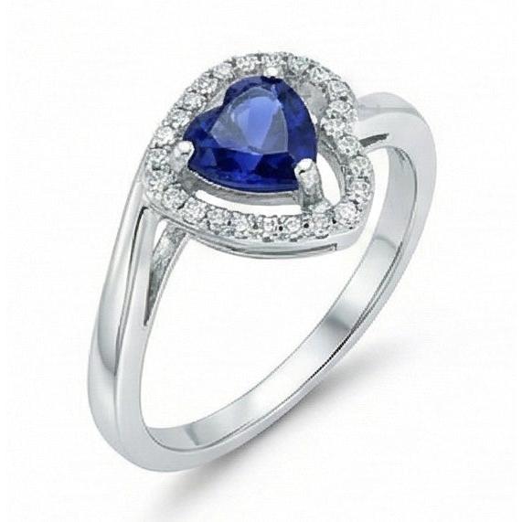 Natural Sapphire Ring 1.85ct - White Gold 14K