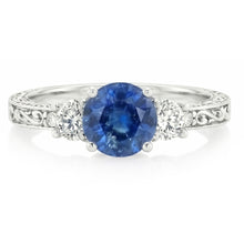 Natural Sapphire Ring 2.60ct - White Gold 14K