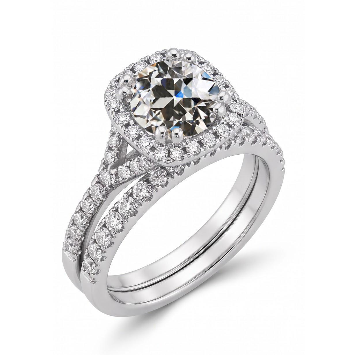 Natural Diamond Ring 5.50ct - White Gold 14K