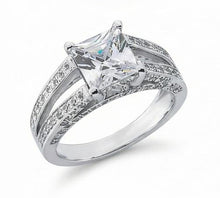 Natural Earth Mined Diamond Anniversary Fancy Ring 3.51 Carat Princess Gold White