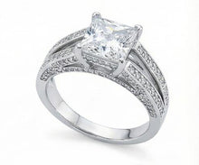 Natural Earth Mined Diamond Anniversary Fancy Ring 3.51 Carat Princess Gold White