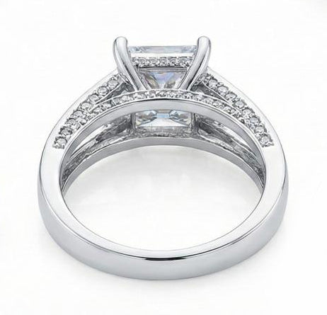 Natural Earth Mined Diamond Anniversary Fancy Ring 3.51 Carat Princess Gold White