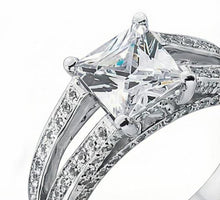 Natural Earth Mined Diamond Anniversary Fancy Ring 3.51 Carat Princess Gold White