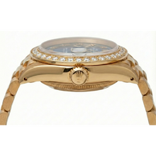 Natural Earth Mined Diamond Bezel Blue Roman Dial Rolex Yg President Style Watch Dj