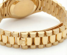 Natural Earth Mined Diamond Bezel Blue Roman Dial Rolex Yg President Style Watch Dj