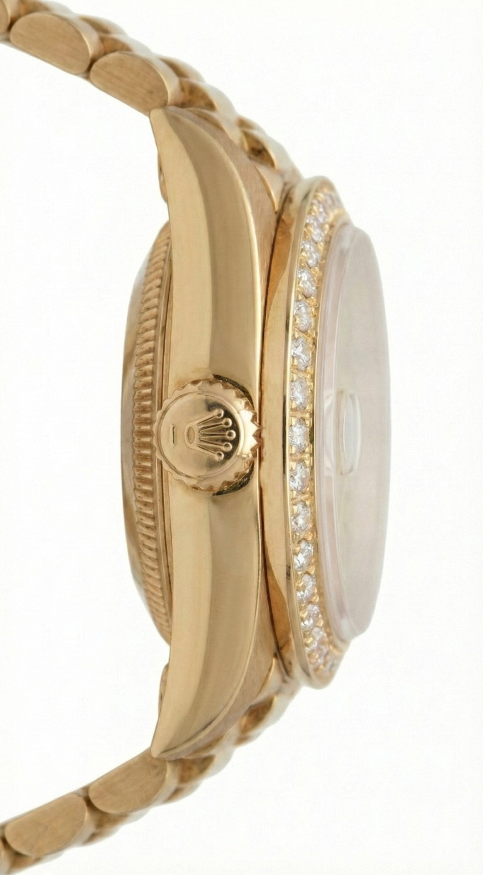 Natural Earth Mined Diamond Bezel Champagne Arabic Gold Presidential Watch Rolex Dj