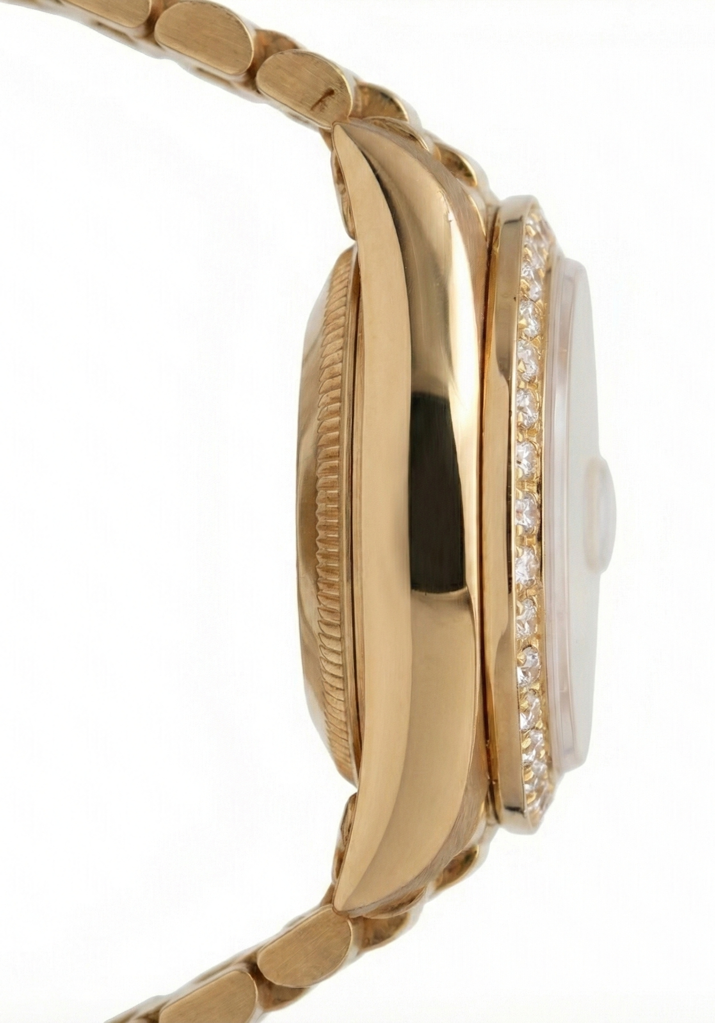 Natural Earth Mined Diamond Bezel Champagne Arabic Gold Presidential Watch Rolex Dj