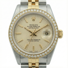 Natural Earth Mined Diamond Bezel Date Just Rolex Lady Watch Champange Ss & Gold Jubilee