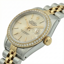 Natural Earth Mined Diamond Bezel Date Just Rolex Lady Watch Champange Ss & Gold Jubilee
