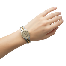 Natural Earth Mined Diamond Bezel Date Just Rolex Lady Watch Champange Ss & Gold Jubilee P2