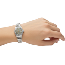 Natural Earth Mined Diamond Bezel Gray Roman Women Rolex Watch Ss Jubilee Bracelet P5