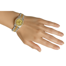 Natural Earth Mined Diamond Bezel Jubilee Ss & Gold Rolex Datejust Stick Dial Lady P2