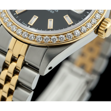 Natural Earth Mined Diamond Bezel Rolex Datejust Lady Watch Dial Jubilee Ss & Gold