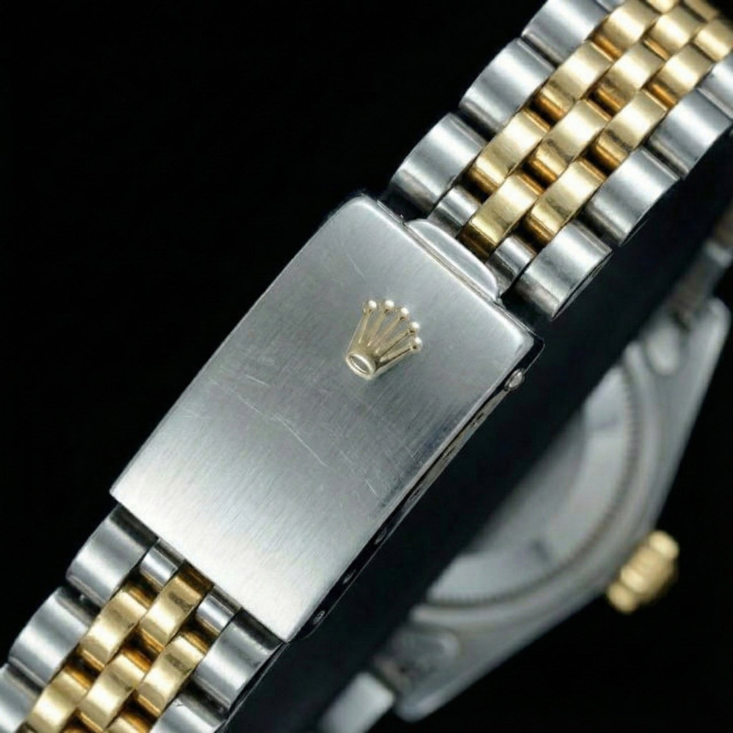 Natural Earth Mined Diamond Bezel Rolex Datejust Lady Watch Dial Jubilee Ss & Gold