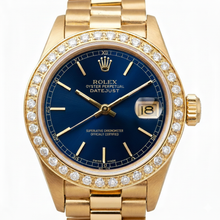 Natural Earth Mined Diamond Bezel Rolex Datejust Watch Lady Presidential Style Gold