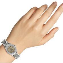 Natural Earth Mined Diamond Bezel Ss Champange Stick Dial Rolex Ladies Datejust Watch P2