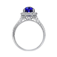 Natural Earth Mined Diamond Halo Oval Blue Sapphire Ring Split Shank 5.50 Carats Jewellery