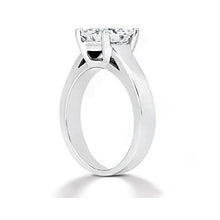 Natural Earth Mined Diamond Princess Cut Solitaire Ring 1.51 Ct. White Gold 14K Jewellery