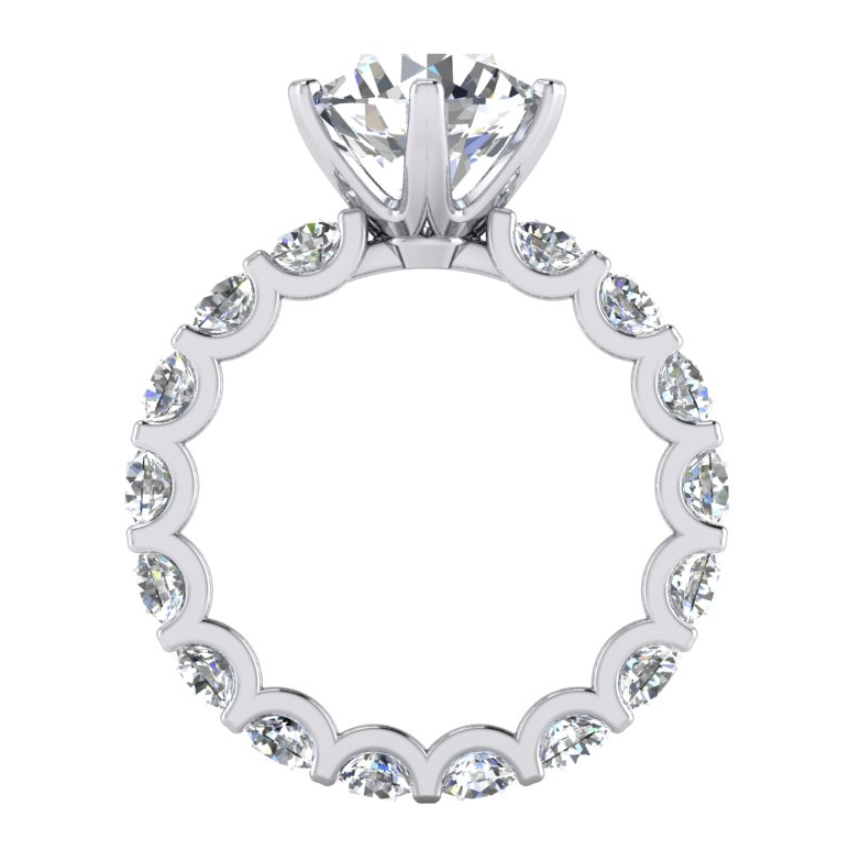 Natural Earth Mined Diamond Ring Eternity Style Shank