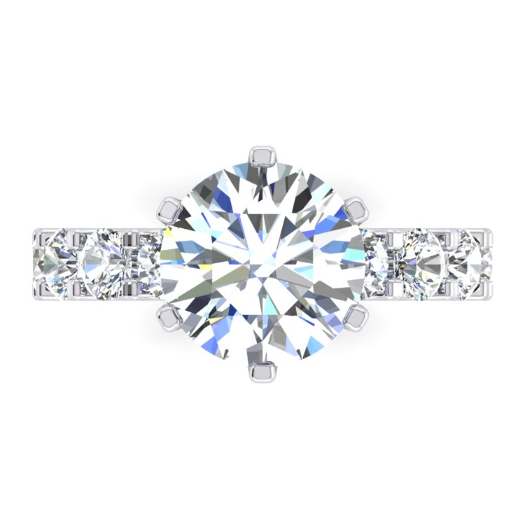 Natural Earth Mined Diamond Ring Eternity Style Shank